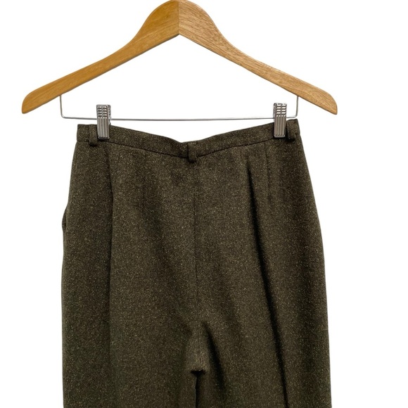 Caslon Wool & Silk Pleated Trouser Pants In Dark Olive - Picture 4 of 9